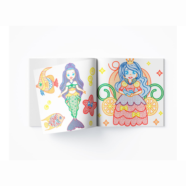 Товары для рисования - Водная раскраска с цветным контуром Crystal Book Принцессы и русалочки (9789669872982)#4