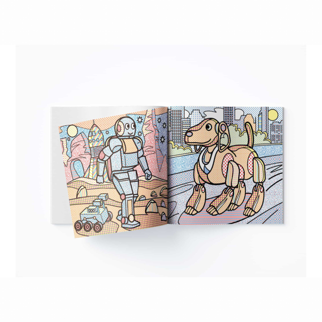 Товары для рисования - Водная раскраска Crystal Book Роботы (9789669878663)#3