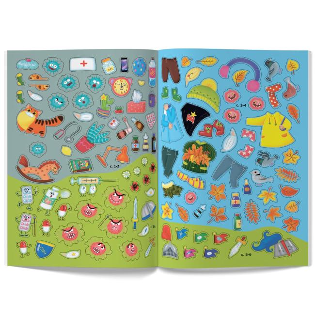 Розмальовки та актівітібуки (2-6 років) - Книжка «Меганаліпки. Нехворійко» (9789669873545)#6