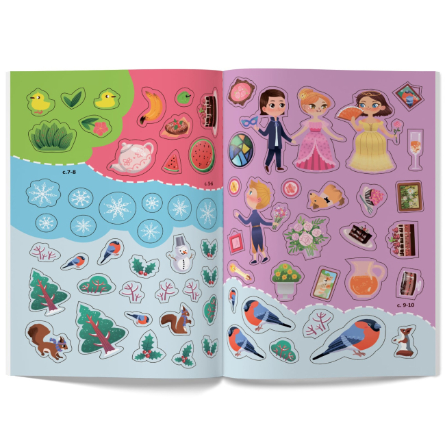 Розмальовки та актівітібуки (2-6 років) - Книжка «Меганаліпки. Подружки принцеси» (9789669872517)#7