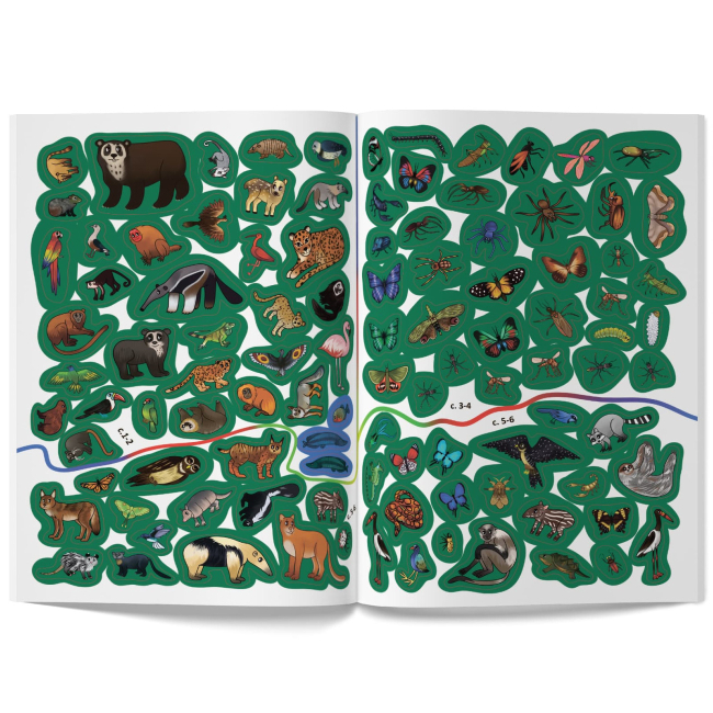 Розмальовки та актівітібуки (2-6 років) - Книжка «Меганаліпки. У джунглях» (9789669872494)#6