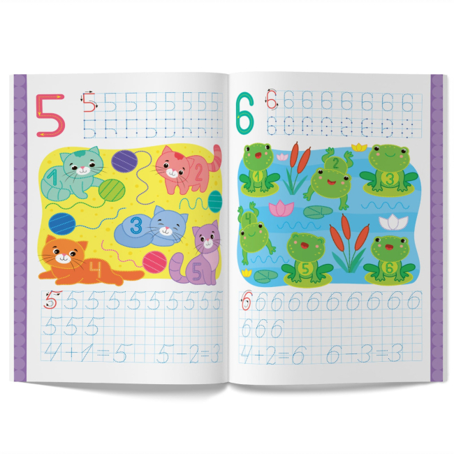 Навчальна література - Книжка «Перші багаторазові прописи. Математика. Навчаємося писати цифри правильно» (9786175472668)#4