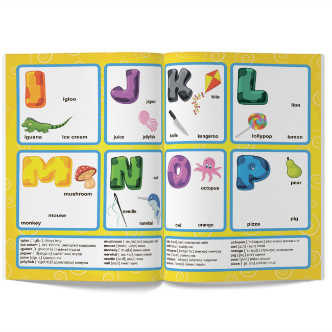 Розмальовки та актівітібуки (2-6 років) - Книжка «Перші розвивальні наліпки. English ABC. 65 наліпок» (9789669873644)#2