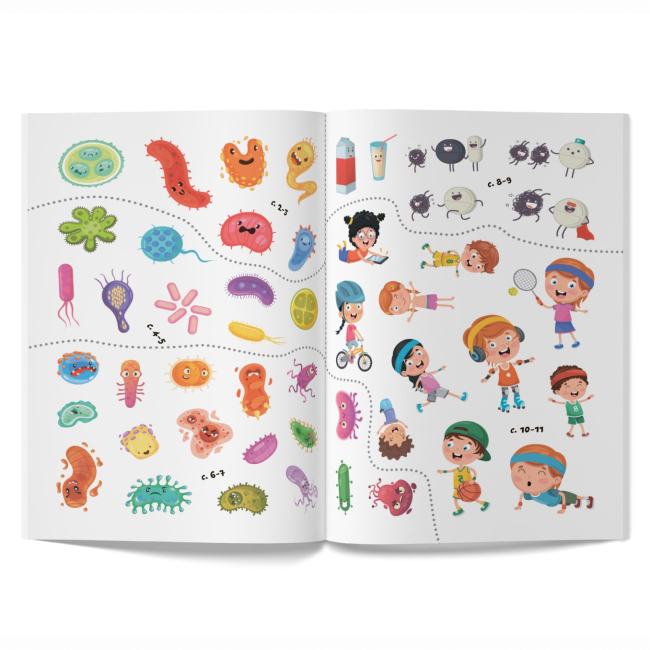 Розмальовки та актівітібуки (2-6 років) - Книжка «Перші розвивальні наліпки. Бактерії. 48 наліпок» (9789669875198)#5