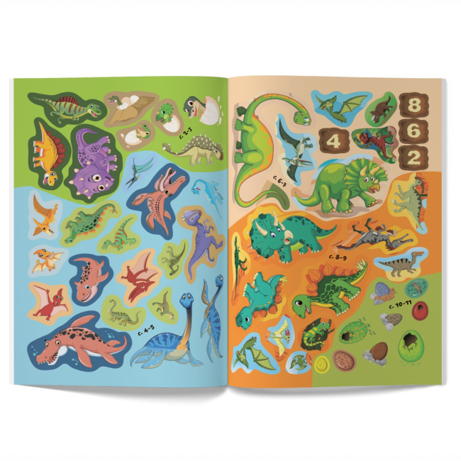 Раскраски и активитибуки (2-6 лет) - Книжка «Перші розвивальні наліпки. Динозаври. 55 наліпок» (9789669873330)#5