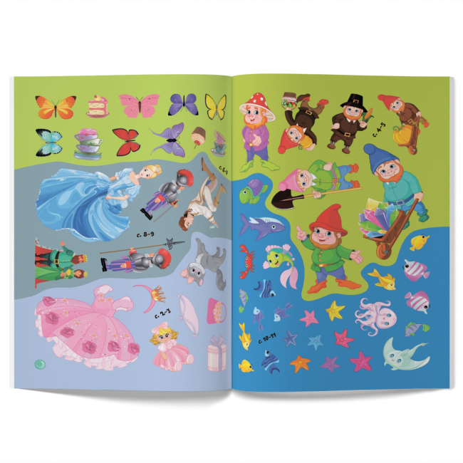 Розмальовки та актівітібуки (2-6 років) - Книжка «Перші розвивальні наліпки. Казкові принцеси. 57 наліпок» (9789669873682)#5