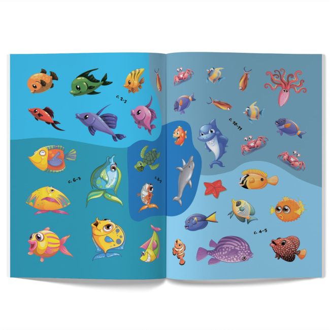 Розмальовки та актівітібуки (2-6 років) - Книжка «Перші розвивальні наліпки. Море. 36 наліпок» (9789669875112)#5