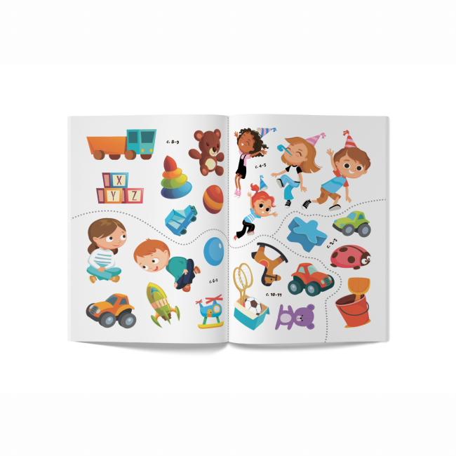 Товары для рисования - Раскраска с цветным контуром и наклейками Crystal Book Игрушки (9789669873705)#5