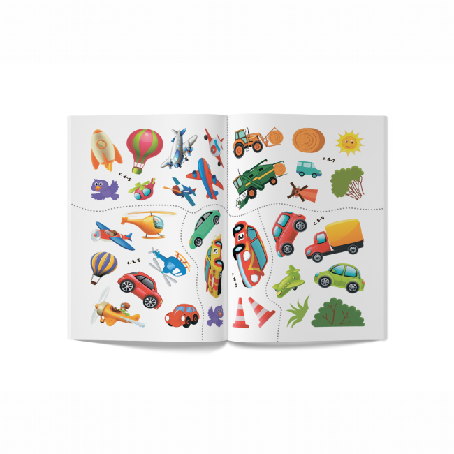 Товари для малювання - Розмальовка з кольоровим контуром і наліпками Crystal Book Транспорт (9789669873477)#5