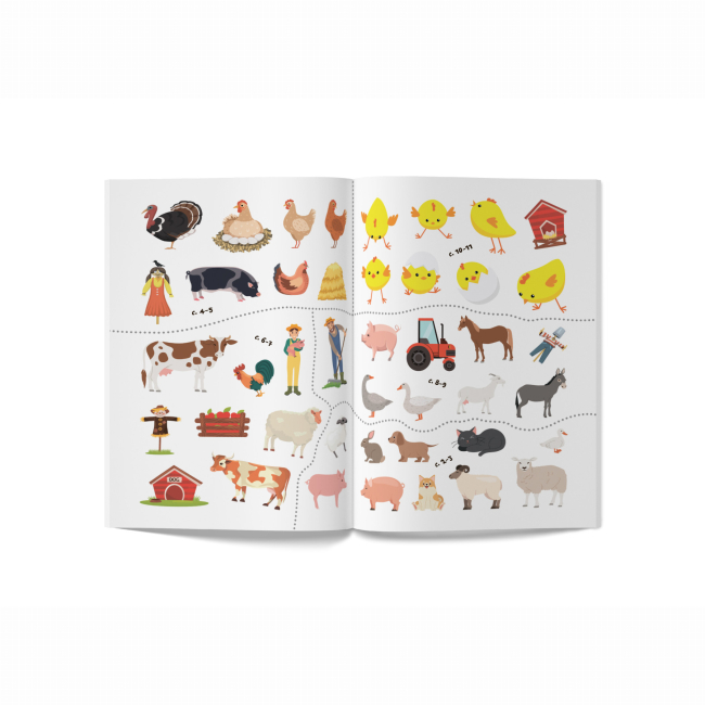 Товары для рисования - Раскраска Crystal Book Ферма с цветным контуром и наклейками (9789669873491)#5