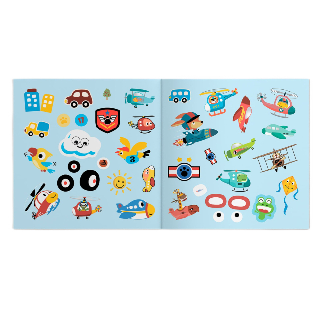 Розмальовки та актівітібуки (2-6 років) - Книжка «Розмальовки аплікації завдання. Літаки та гелікоптери. 40 наліпок» (9789669876683)#5