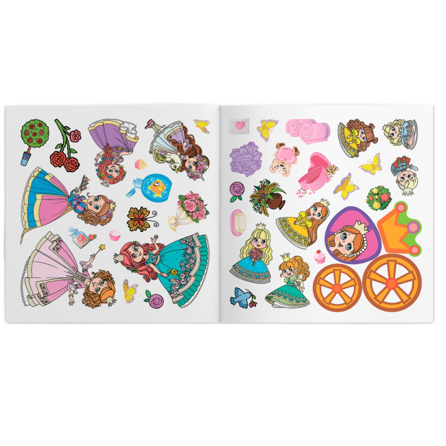 Раскраски и активитибуки (2-6 лет) - Книжка «Розмальовки аплікації завдання. Принцеси. Прекрасні та дивовижні. 40 наліпок» (9789669877802)#5