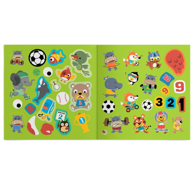 Розмальовки та актівітібуки (2-6 років) - Книжка «Розмальовки аплікації завдання. Спорт. Змагайся та перемагай. 40 наліпок» (9789669876669)#5