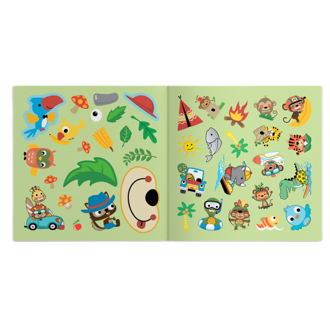 Розмальовки та актівітібуки (2-6 років) - Книжка «Розмальовки аплікації завдання. Тварини. Прогулянка в джунглях. 40 наліпок» (9789669877666)#5