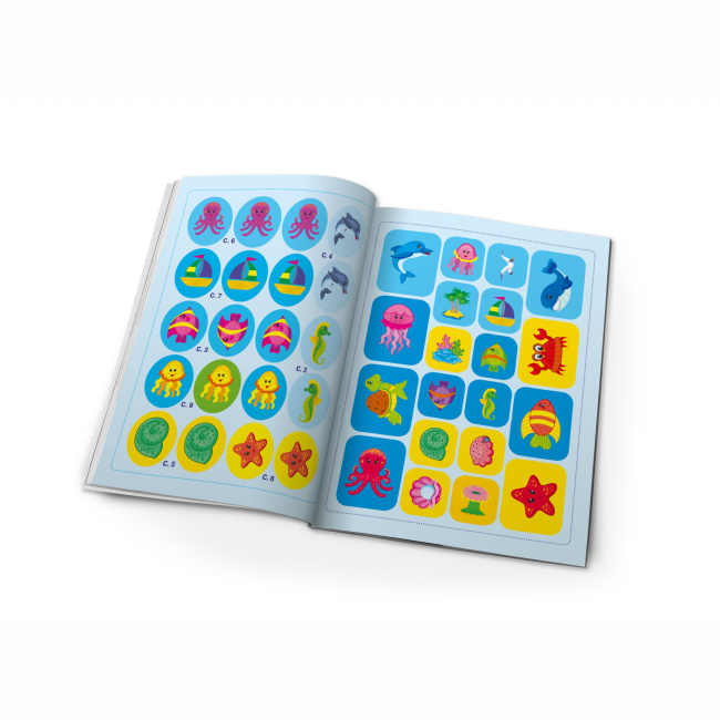 Розмальовки та актівітібуки (2-6 років) - Книжка «Школа креативного дозвілля. Море. 40 наліпок» (9786175472880)#4