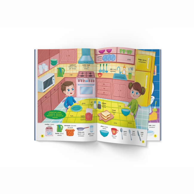 Навчальна література - Книжка «Школа сучасного чомусика. English. Мої перші слова. 115 розвивальних наліпок» (9786175474266)#3