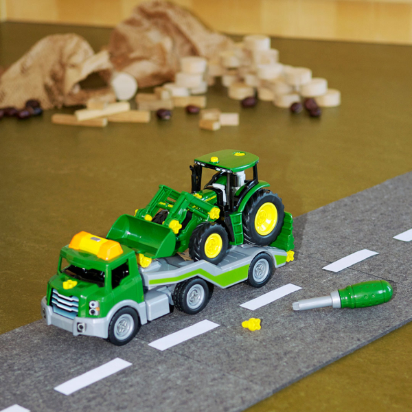 Транспорт і спецтехніка - Ігровий набір Klein John Deere Трактор з транспортером (3908)#4