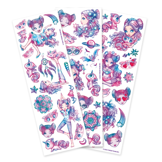 Косметика - Набір тимчасових татуювань Nebulous stars Боді-арт Зіркові малюнки в асортименті (11458)#2