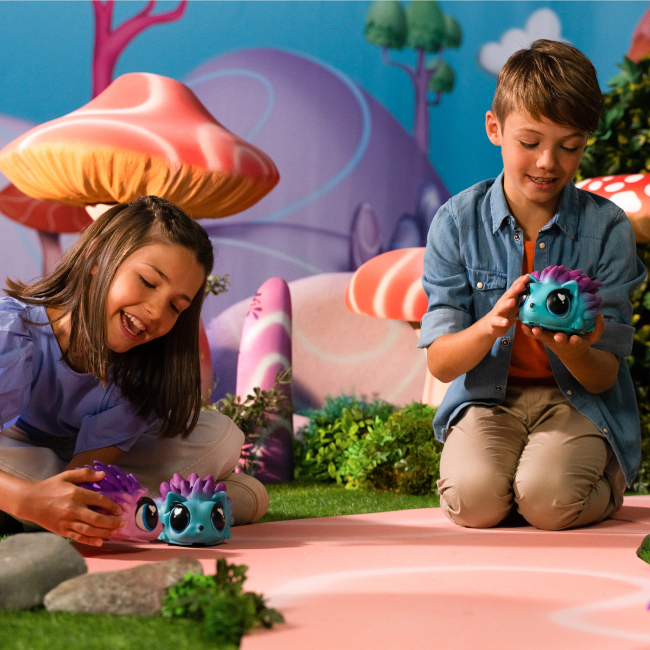 Фигурки животных - Интерактивная игрушка Jiggly pets Ёжик синий (JP015-BL)#5