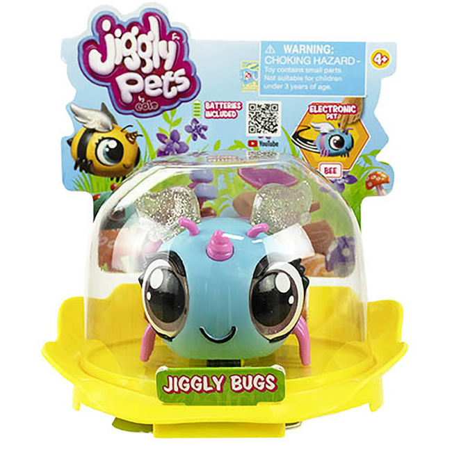 Фигурки животных - Интерактивная игрушка Jiggly pets Пчелка голубая (JPMB002)#2