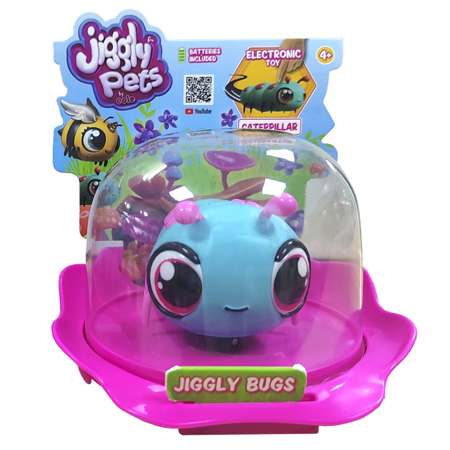 Фигурки животных - Интерактивная игрушка Jiggly pets Гусеница голубая (JPMB004-BL)#3