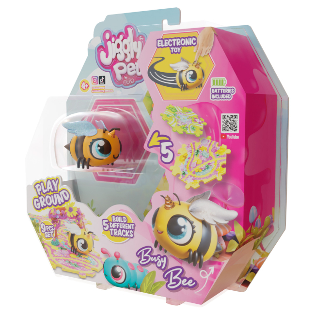 Фігурки тварин - ​Інтерактивна іграшка Jiggly pets Жовта бджілка з ігровим майданчиком (JPMB001-SET)#4