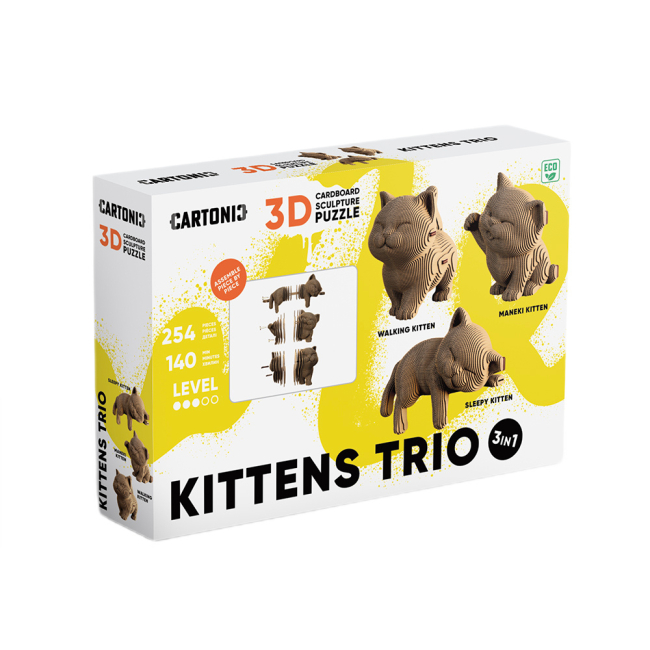 3D-пазли - 3D пазл Cartonic Kittens trio (CARTKITTENS)#8