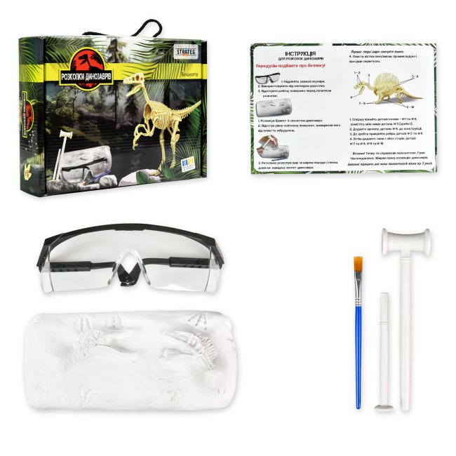 Научные игры, фокусы и опыты - Набор для опытов Strateg Раскопки динозавров Велоцираптор (30830)#2
