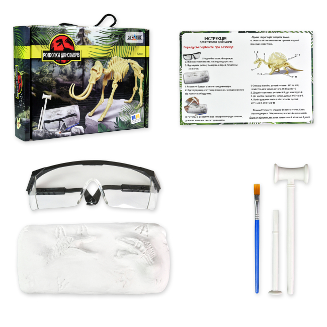 Научные игры, фокусы и опыты - Набор для опытов Strateg Раскопки динозавров Мамонт (30834)#2