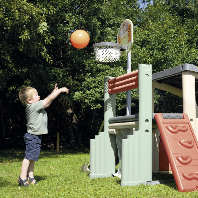 Игровые комплексы, качели, горки - Игровой центр Smoby Life Развлечения с баскетбольной корзиной, футбольными воротами и горкой (7600840206) #3
