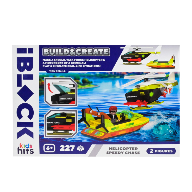 Конструктори з унікальними деталями - Конструктор IBLOCK Junior Kids hits Build & create Helicopter speedy chase (KH42/004/1)#3