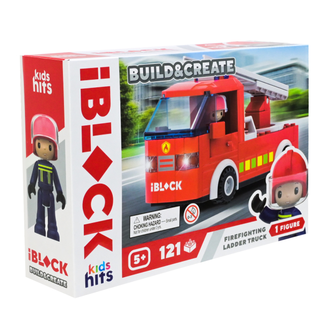 Конструктори з унікальними деталями - Конструктор IBLOCK Junior Kids hits Build & create Firefighting ladder truck (KH43/001/1)#2