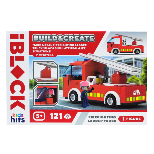 Конструктори з унікальними деталями - Конструктор IBLOCK Junior Kids hits Build & create Firefighting ladder truck (KH43/001/1)#3