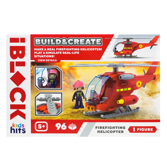 Конструктори з унікальними деталями - Конструктор IBLOCK Junior Kids hits Build & create Firefighting helicopter (KH43/001/2)#3