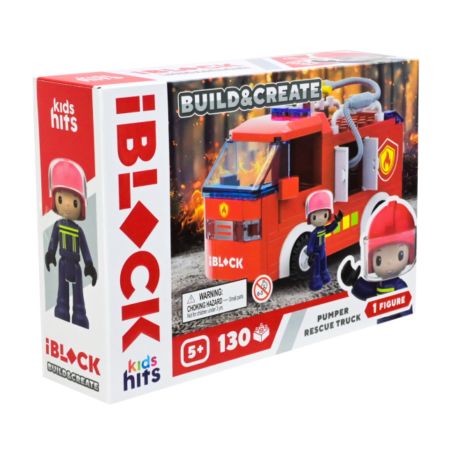 Конструктори з унікальними деталями - Конструктор IBLOCK Junior Kids hits Build & create Pumper rescue truck (KH43/001/3)#2