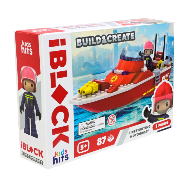Конструктори з унікальними деталями - Конструктор IBLOCK Junior Kids hits Build & create Firefighting motorboat (KH43/001/4)#2