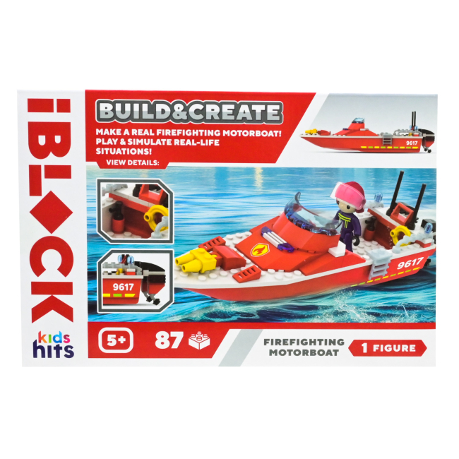 Конструктори з унікальними деталями - Конструктор IBLOCK Junior Kids hits Build & create Firefighting motorboat (KH43/001/4)#3