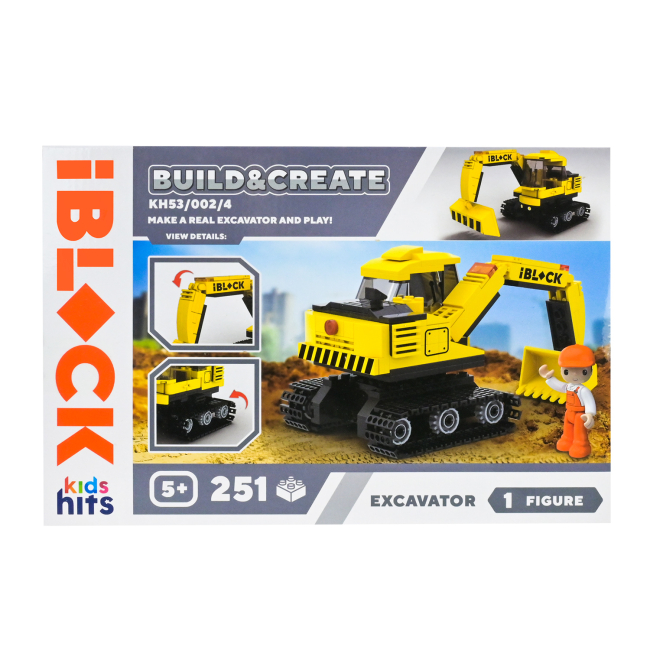 Конструктори з унікальними деталями - Конструктор IBLOCK Junior Kids hits Build & create Екскаватор (KH53/002/4)#3