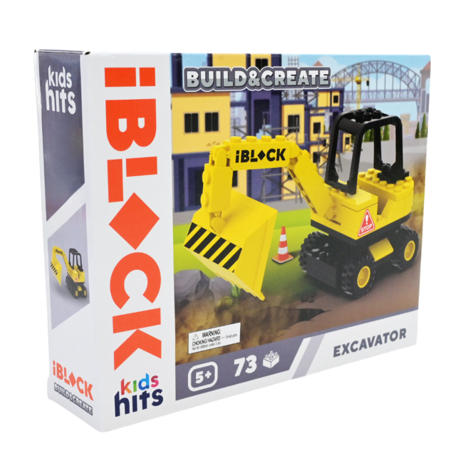 Конструктори з унікальними деталями - Конструктор IBLOCK Junior Kids hits Build & create Екскаватор (KH53/001/1/2/3/4/4)#2