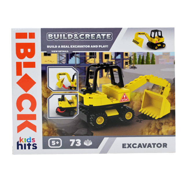 Конструктори з унікальними деталями - Конструктор IBLOCK Junior Kids hits Build & create Екскаватор (KH53/001/1/2/3/4/4)#3