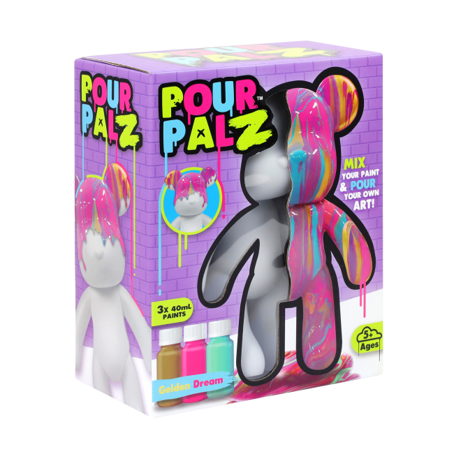 Наборы для творчества - Набор для творчества Pour Palz Флюид Арт Мишка Золотая мечта (GS-G08681)#5