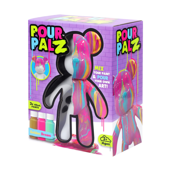 Наборы для творчества - Набор для творчества Pour Palz Флюид Арт Мишка Золотая мечта (GS-G08681)#6