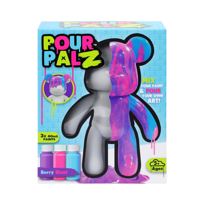 Наборы для творчества - Набор для творчества Pour Palz Флюид Арт Мишка Ягодный взрыв (GS-G08682)#4