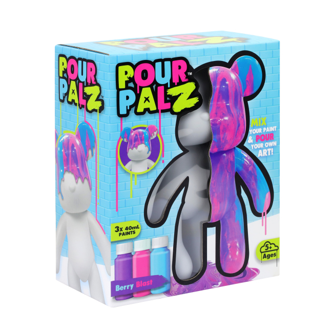 Наборы для творчества - Набор для творчества Pour Palz Флюид Арт Мишка Ягодный взрыв (GS-G08682)#5