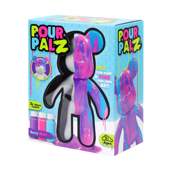 Наборы для творчества - Набор для творчества Pour Palz Флюид Арт Мишка Ягодный взрыв (GS-G08682)#6