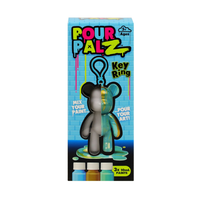 Набори для творчості - Набір для творчості Pour Palz Флюїд Арт Брелок Ведмедик блакитний (GS-G08162/1)#3