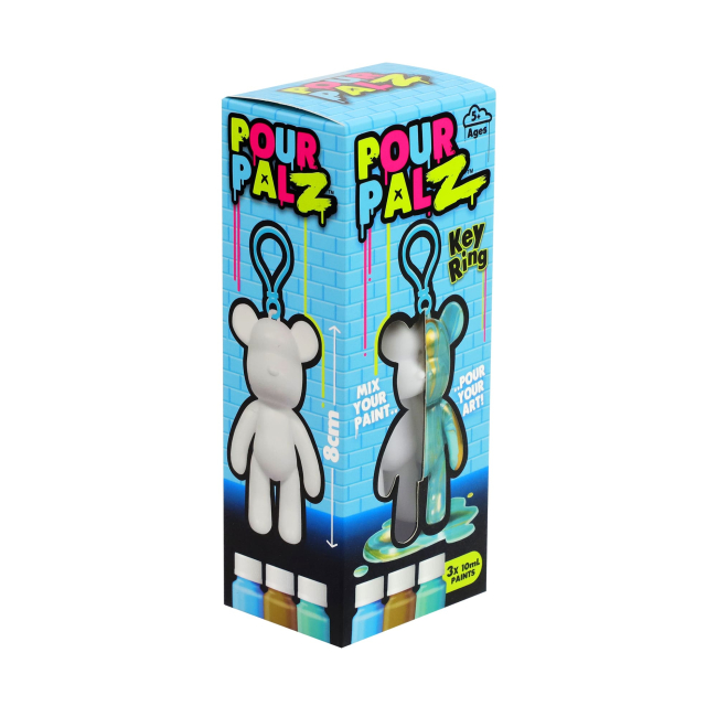 Набори для творчості - Набір для творчості Pour Palz Флюїд Арт Брелок Ведмедик блакитний (GS-G08162/1)#4
