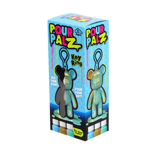 Набори для творчості - Набір для творчості Pour Palz Флюїд Арт Брелок Ведмедик блакитний (GS-G08162/1)#5