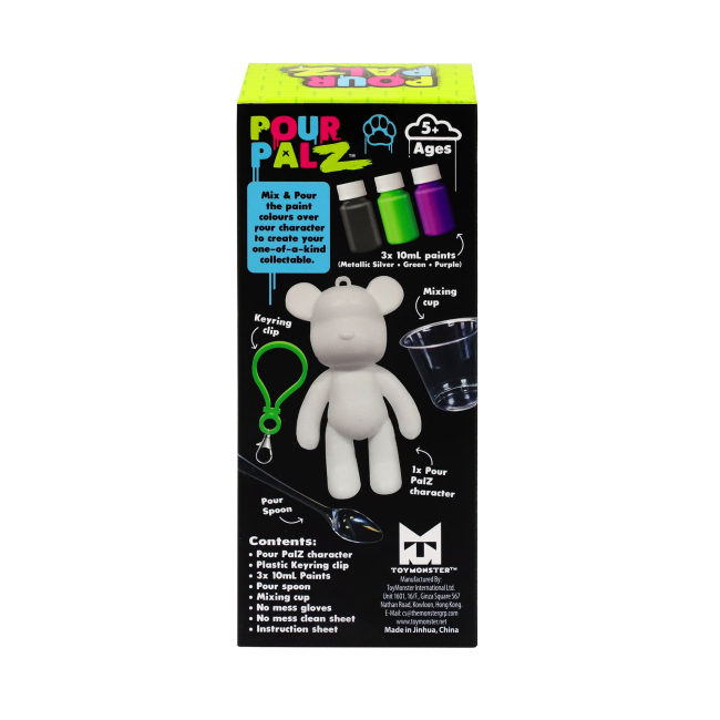 Набори для творчості - Набір для творчості Pour Palz Флюїд Арт Брелок Ведмедик блакитний (GS-G08162/1)#6