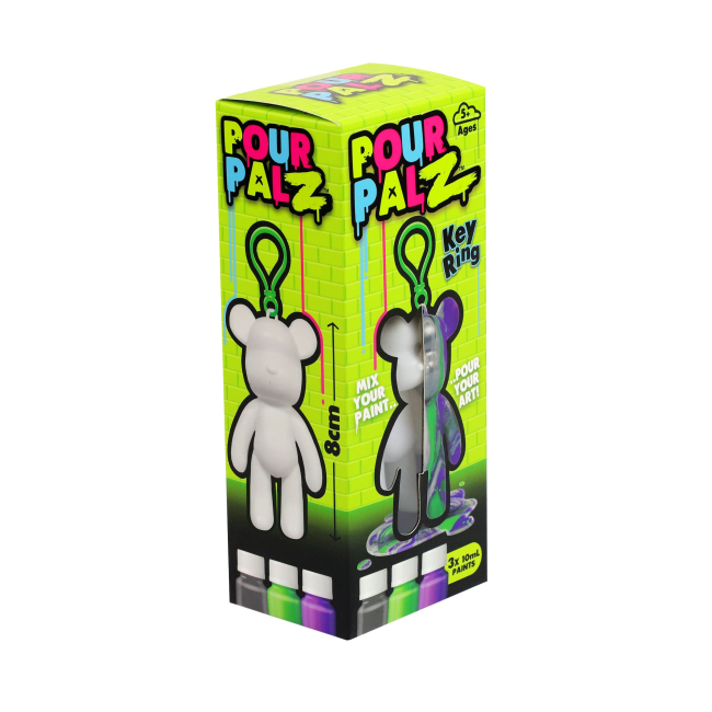 Набори для творчості - Набір для творчості Pour Palz Флюїд Арт Брелок Ведмедик зелений (GS-G08162/2)#4